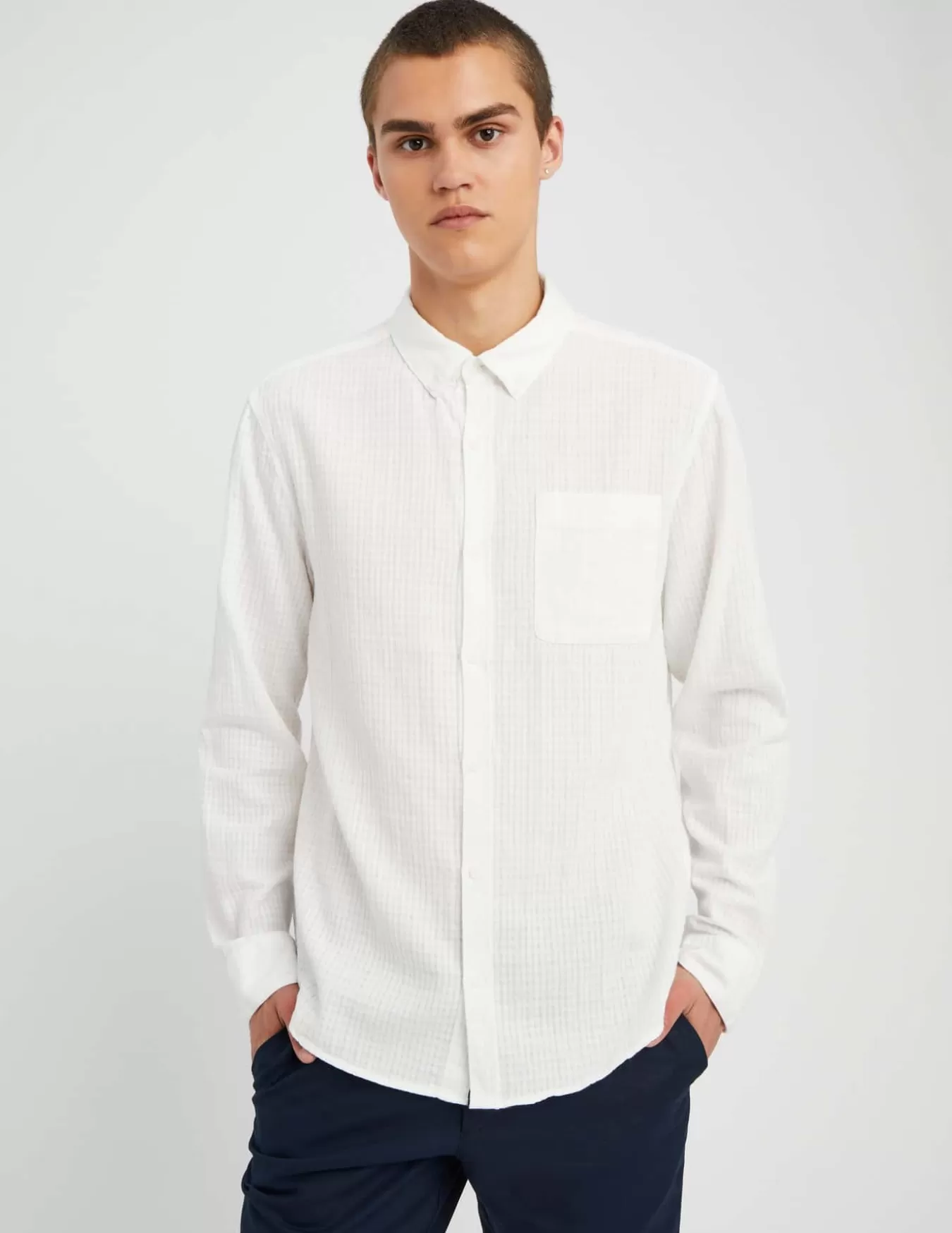 Chemise Texturée Unie Droite^BZB Discount