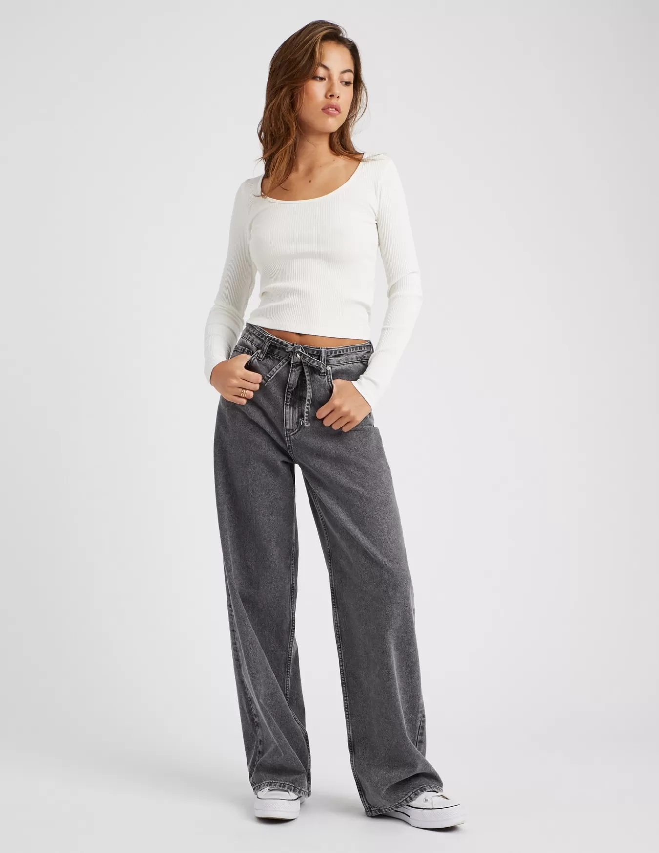 Jean Wide Leg Ceinturé^BZB Outlet