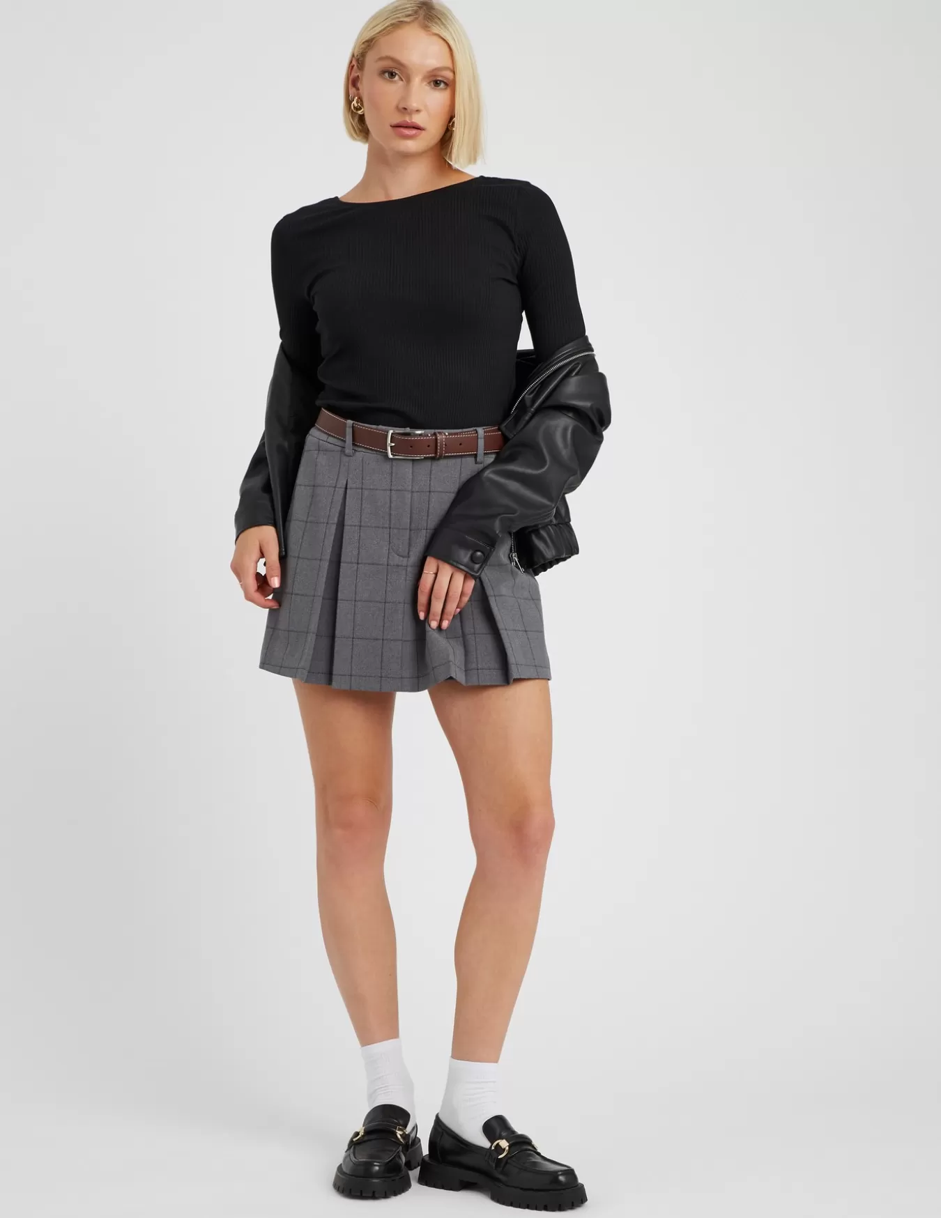 Jupe Short Plissée à Carreaux^BZB Flash Sale