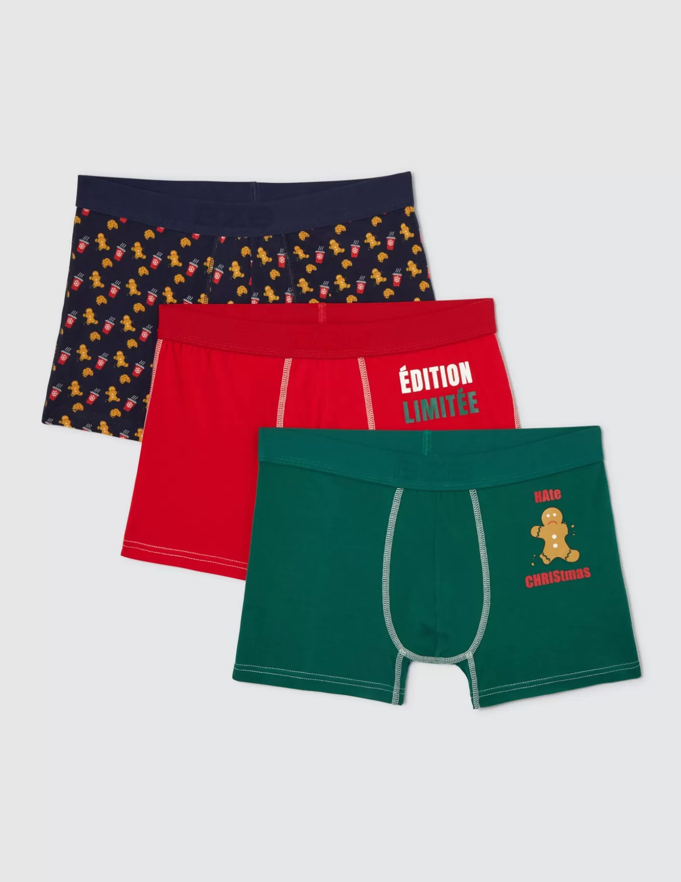 Lot De 3 Boxers Fantaisie Noel^BZB Discount