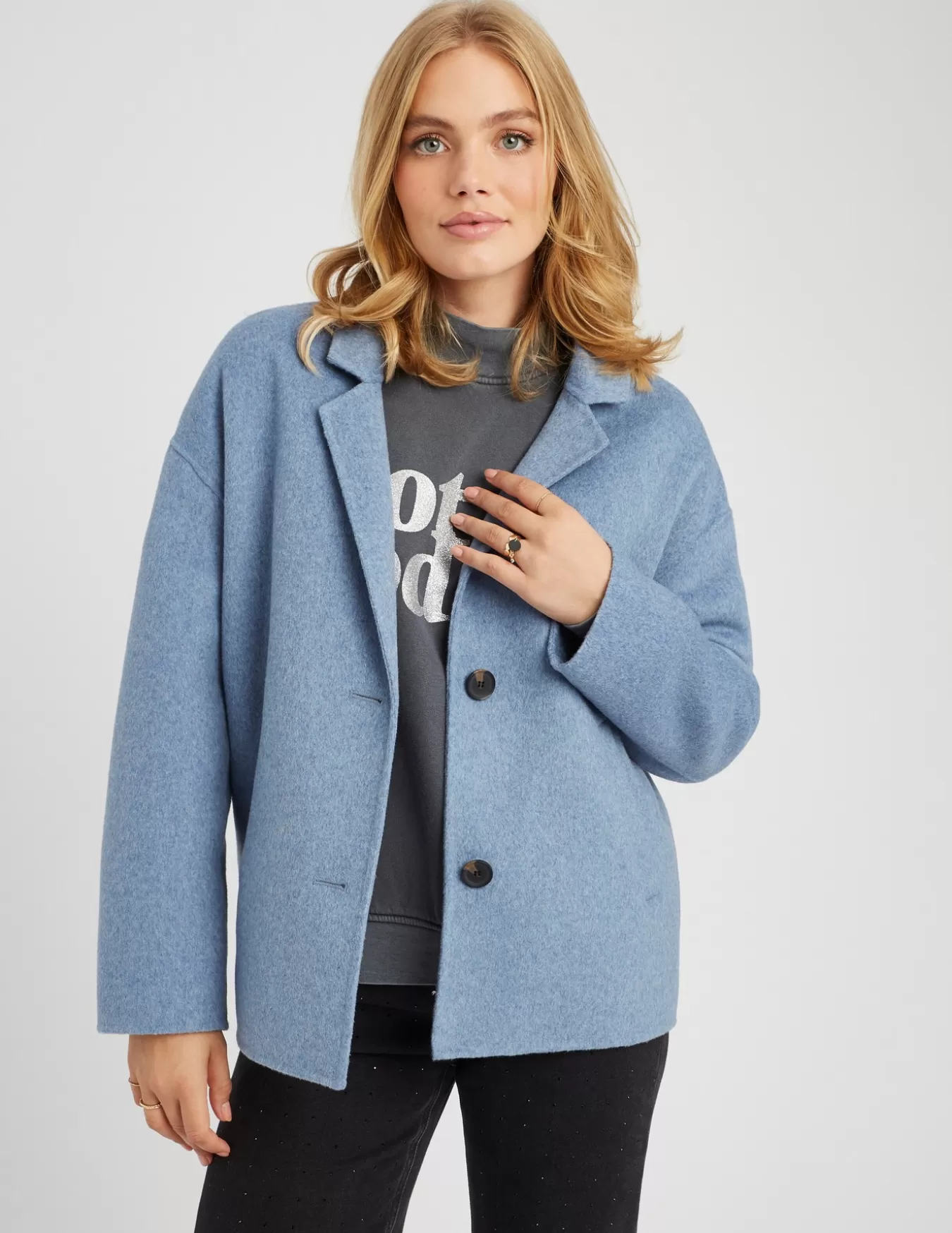 Manteau Court En Laine^BZB Sale