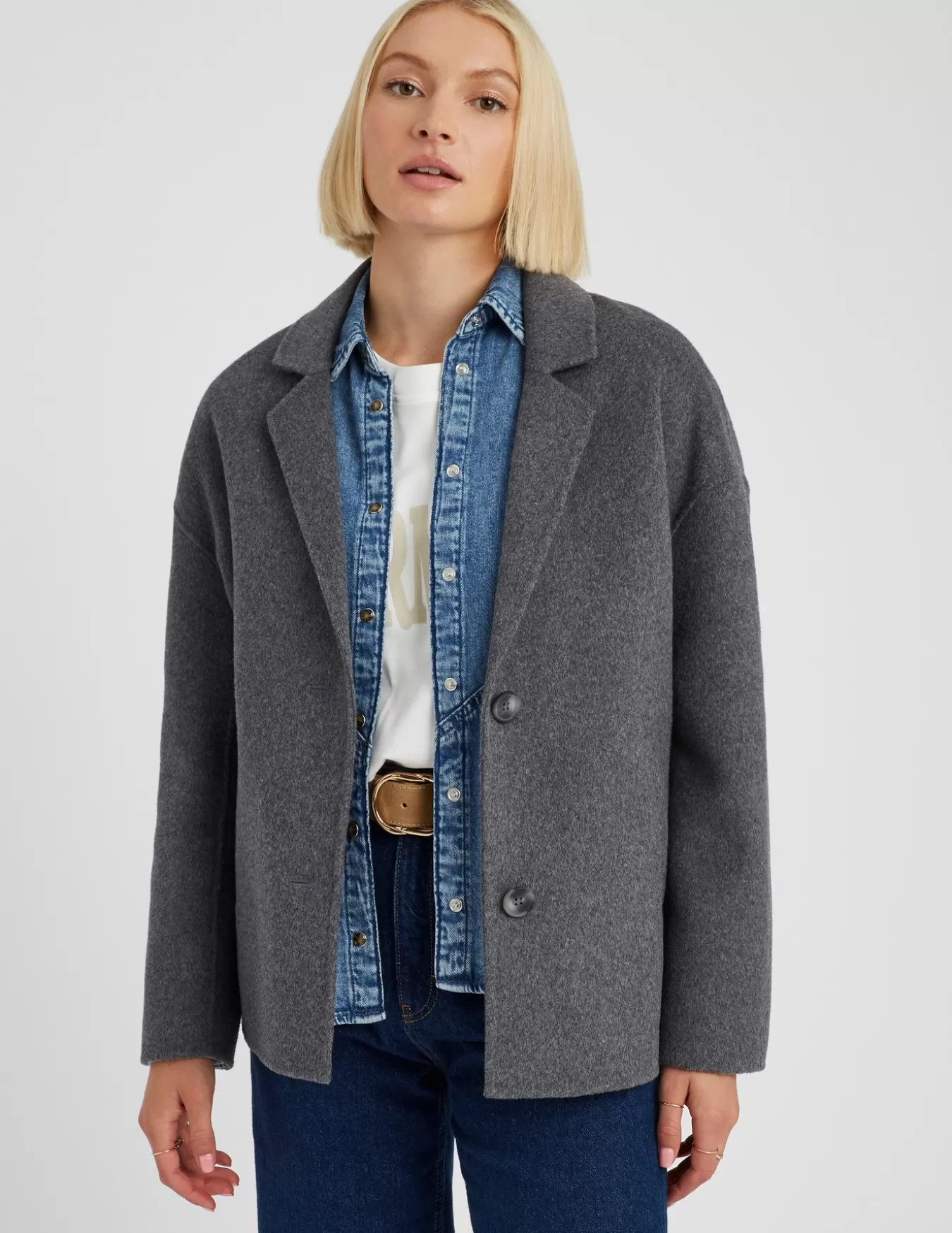 Manteau Court En Laine^BZB Sale