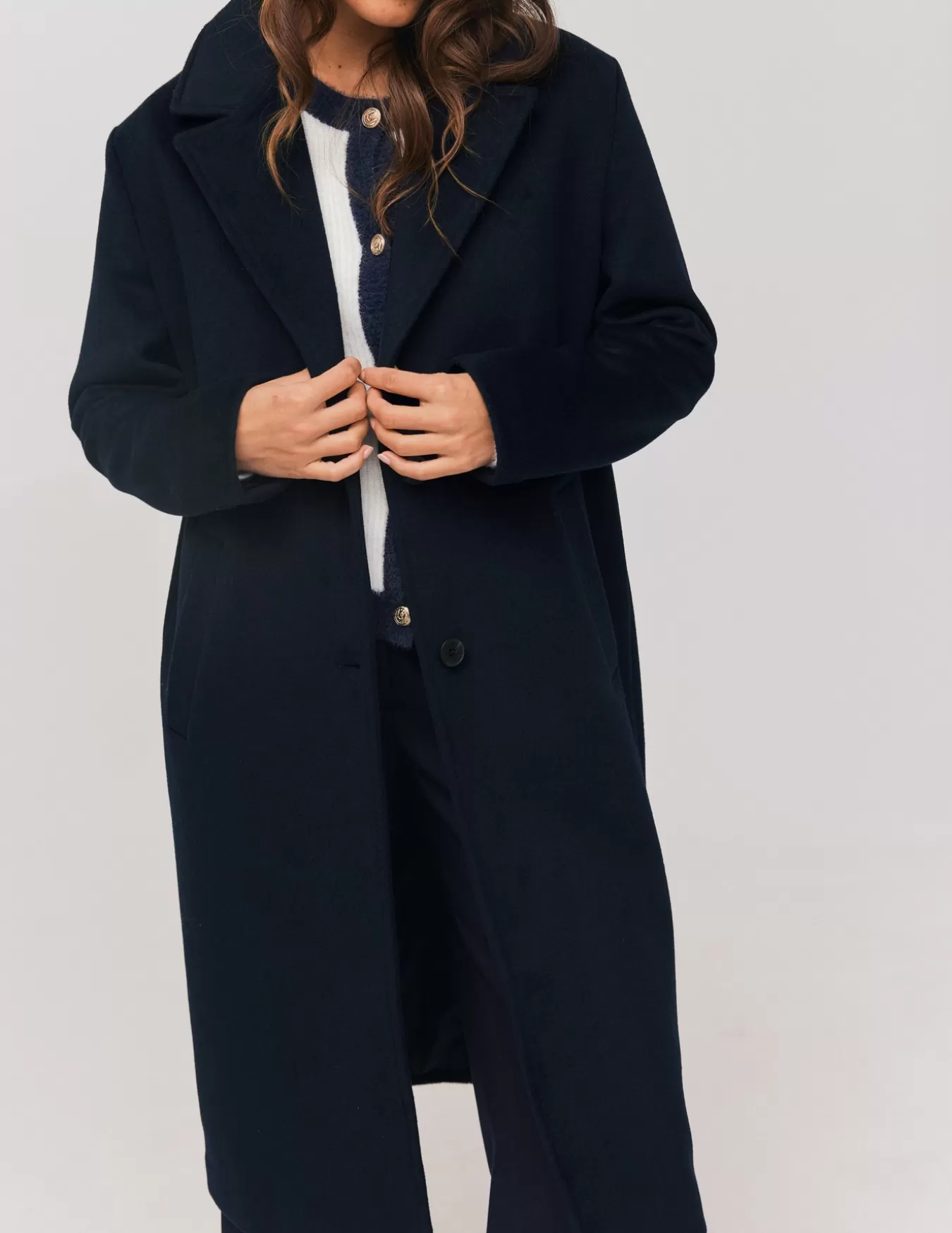 Manteau Long En Laine BZB Online Bizzbee Shop