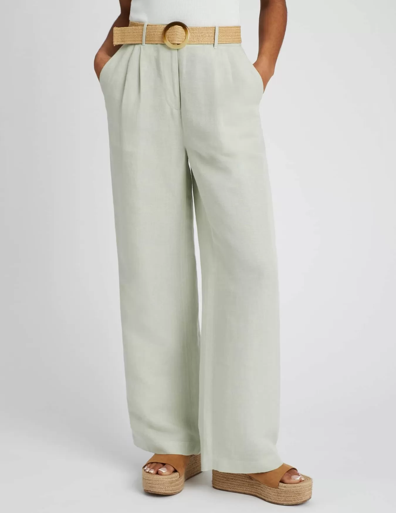 Pantalon Lin Avec Ceinture^BZB Cheap