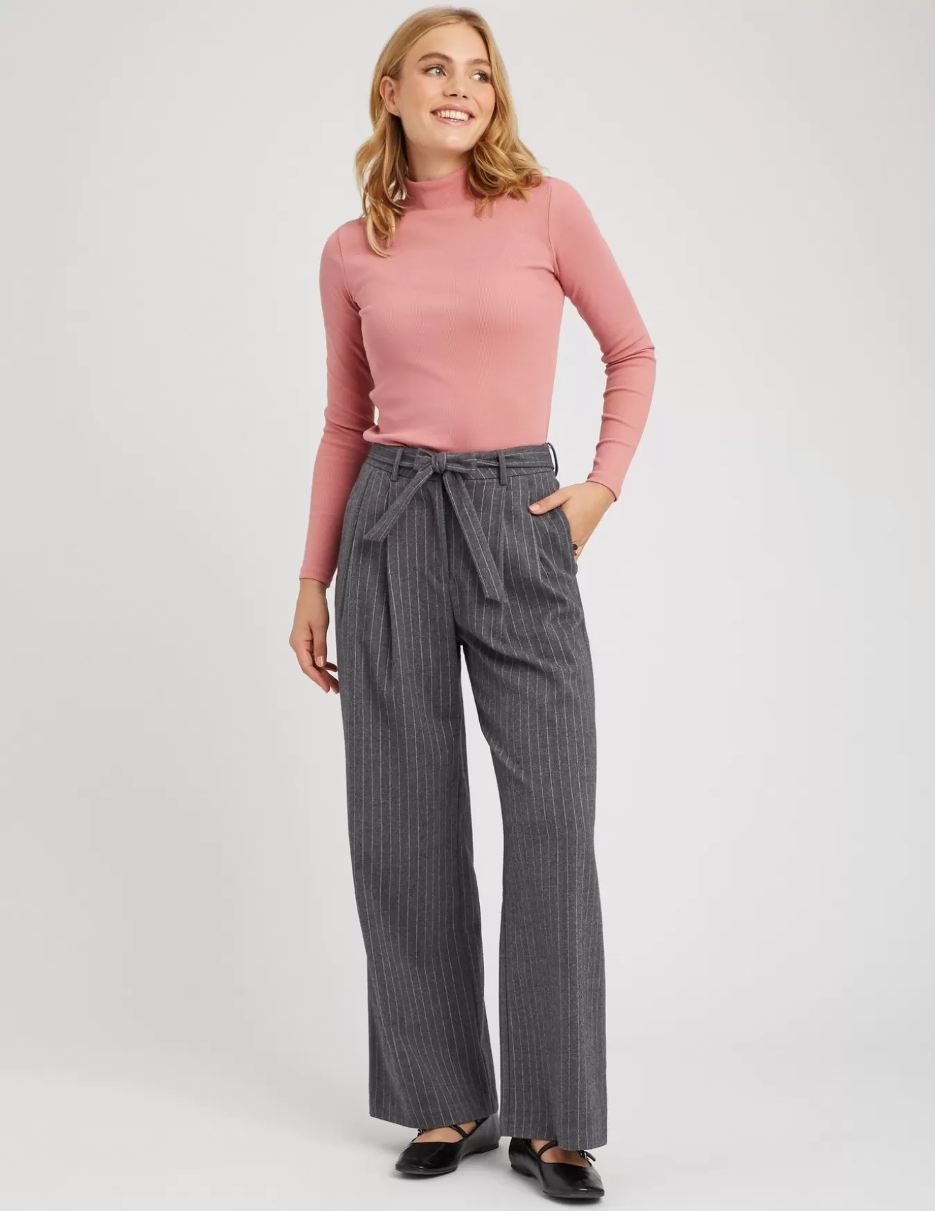 Pantalon Tailleur à Pinces En Flanelle^BZB Fashion