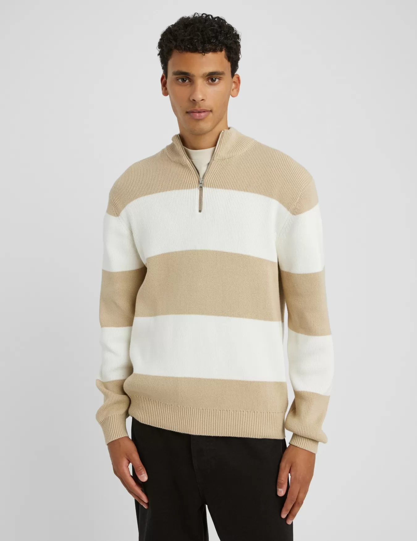 Pull Rayé Col Montant Zippé^BZB Discount