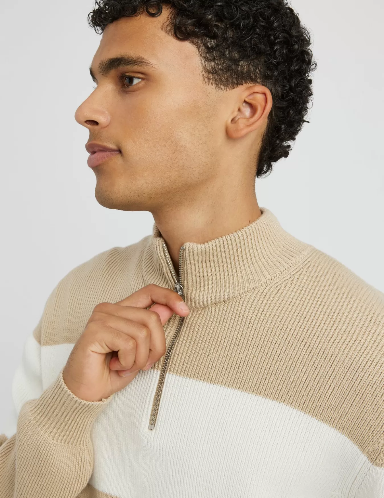 Pull Rayé Col Montant Zippé^BZB Discount