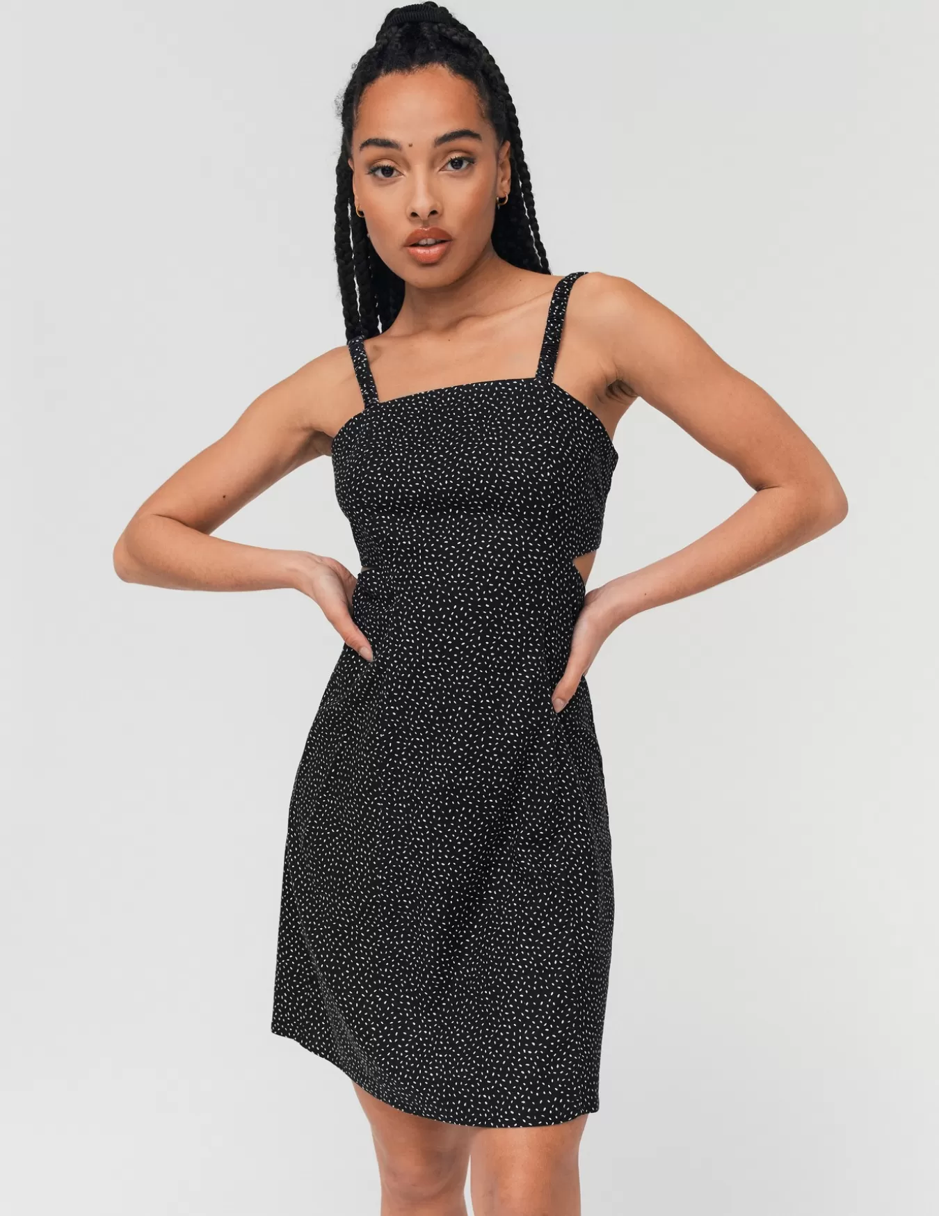 Robe Courte Cut Out Imprimée En Lin^BZB Online