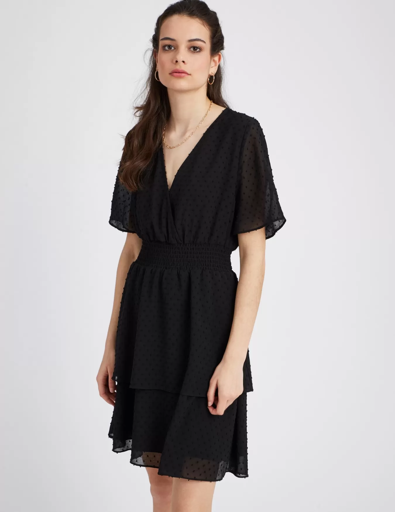 Robe Courte Plumetis En Polyester Recyclé^BZB Flash Sale