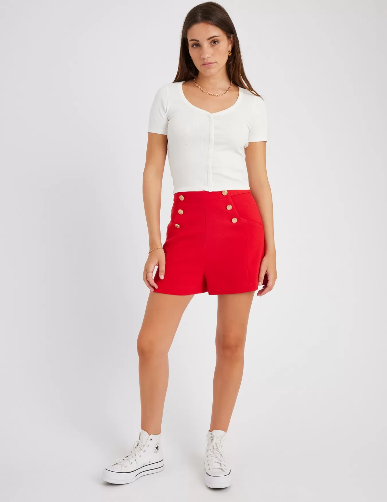 Short à Boutons Fantaisie En Polyester Recyclé^BZB Online