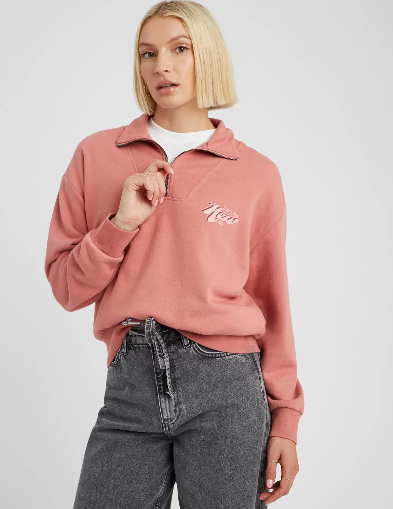 Sweat Col Montant Zippé^BZB Cheap