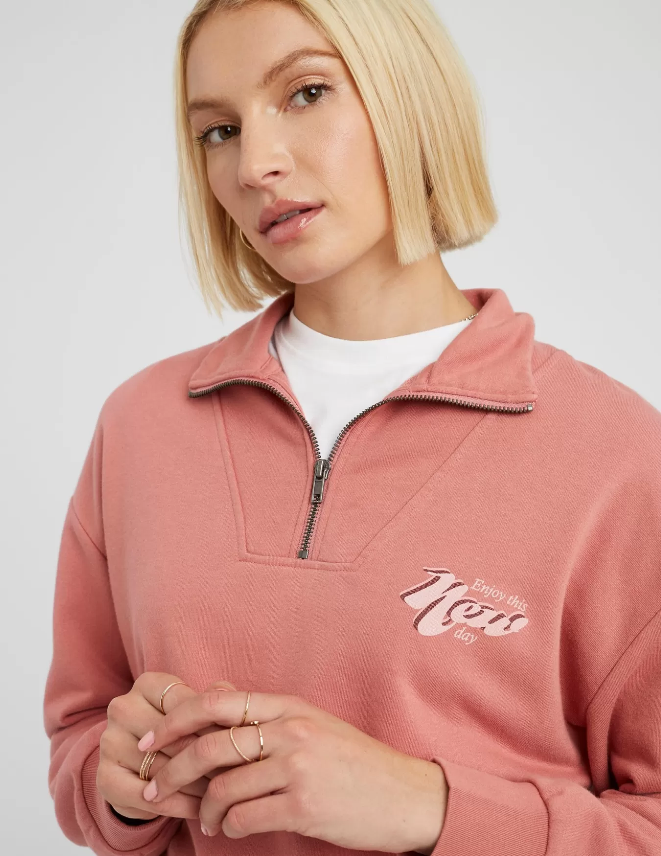 Sweat Col Montant Zippé^BZB Cheap