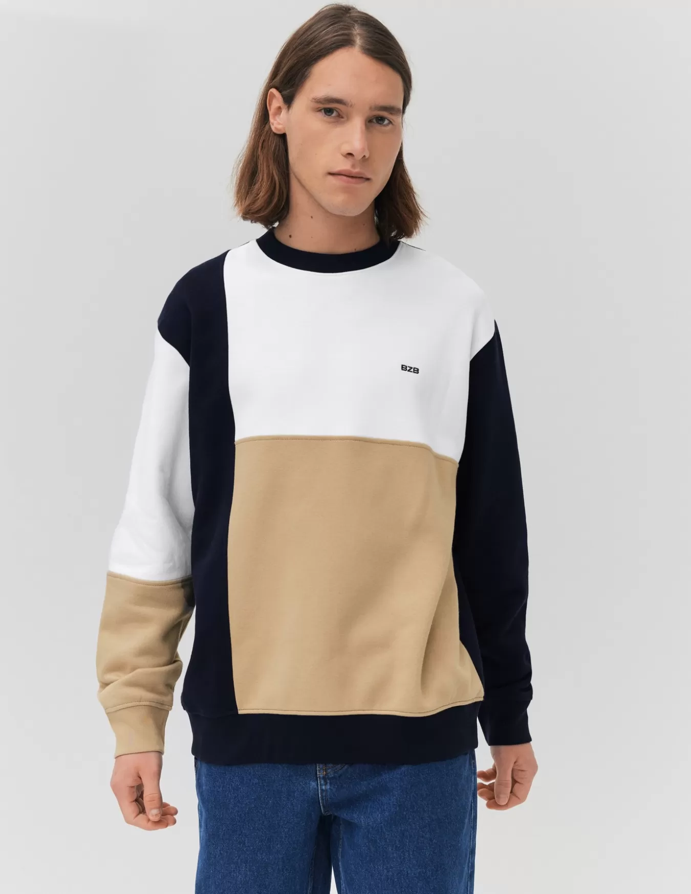 Sweat Col Rond Colorblock^BZB Store