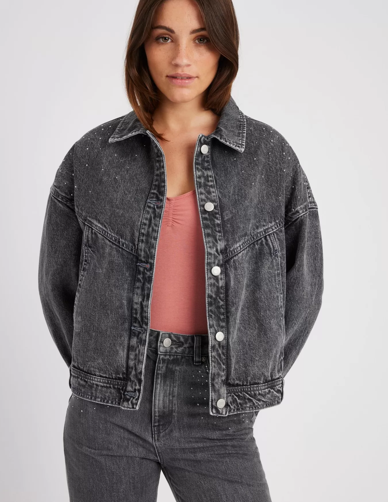 Veste En Jean à Strass^BZB Cheap